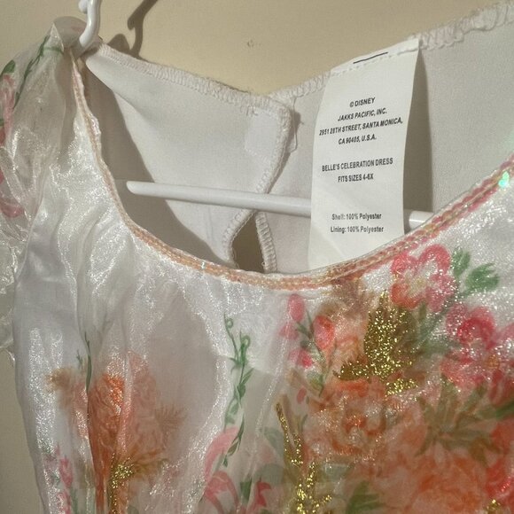 😍Disney Belle Beauty & The Beast Floral Celebration Dress Up Costume siz… - Picture 12 of 13